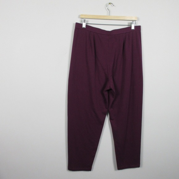 Eileen Fisher Tencel Blend Knit Pants Women L Purple Stretch Lounge Casual 362 - Picture 2 of 14